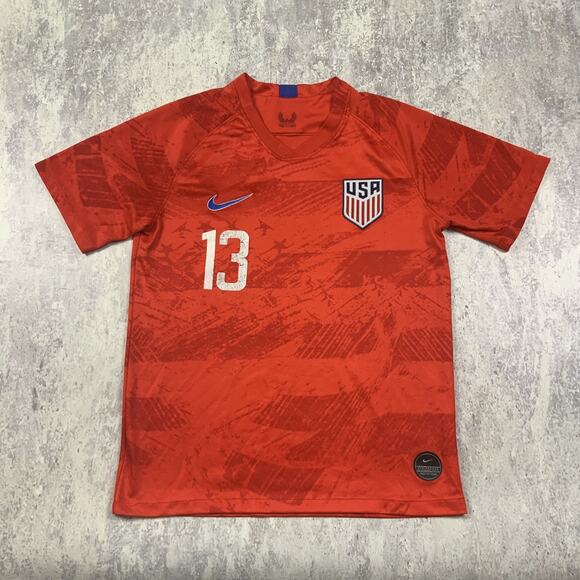 Nike USA Jersey Mens Medium Red Alex Morgan #13 World Cup eam Soccer Futbol - Picture 1 of 11